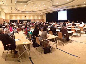 GEM Participants listening to a presentation at the Kobe Port Island Center